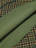 Dark Green 1950s Plaid Knitting Dress