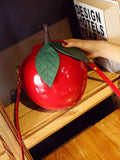 Red Christmas Apple Glossy Crossbody Bag