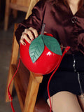 Red Christmas Apple Glossy Crossbody Bag