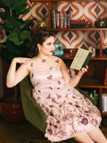 Purple 1950s Butterfly Lace Swing Dress