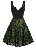 Yellow 1950s Strap Bat Swing Dress