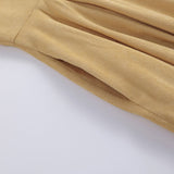 Yellow 1950s Lapel Corduroy Vintage Dress