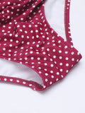 Retro Polka Dot Halter One-Piece Swimsuit