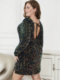[Plus Size] 1960s Christmas Backless Strappy Beading Dress