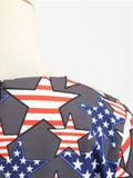 Navy 1950s Stars Patchwork Bowknot Dress