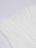 White 1950s Pleated Vintage Dress