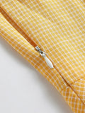 Yellow 1950s Plaid Belt Swing Dress