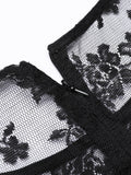 2PCS Black 1940s Solid Lace Belt Vintage Dress
