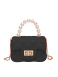 Retro Pearl Argyle Chain Strap Handbag