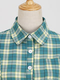 Green 1950s Plaid Swing Dress