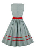 Green 1950s Sleeveless Belt Dress