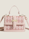 Pink Diamond Contrast Crossbody Small Square Bag