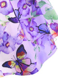 Purple 1950s Butterfly Strap Swing Dress