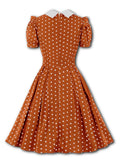 1950s Polka Dot Bowknot Swing Dress