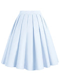 Blue 1950s Solid Panel-gore Skirt