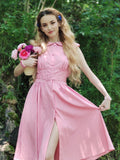 Pink 1950s Doll Collar Solid Dress