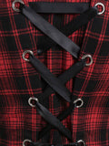 Red 1950s Plaid Long Sleeves Coat Dress