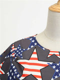 Navy 1950s Stars Patchwork Bowknot Dress