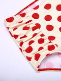 [US Warehouse] Red 1950s Polka Dots Halter Bikini Set