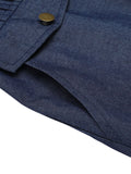 Navy Blue 1950s Tencel Denim Button Jumpsuit