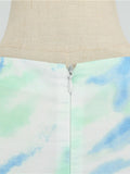 Blue Tie Dye Bow Triangle Dress