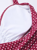 Retro Polka Dot Halter One-Piece Swimsuit