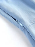 Blue 1950s Pocket Button Solid  Dress