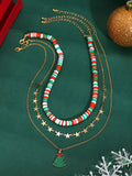 Christmas Tree Polymer Clay Necklace Set