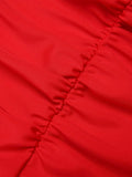 [US Warehouse] Red 1950s Button Ruffles Halter Swimsuit