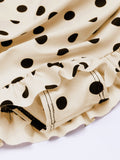 Ivory 2PCS Polka Dots Halter Bikini Set