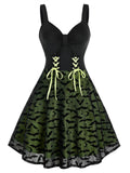 Yellow 1950s Strap Bat Swing Dress