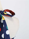 1950s Halter Polka Dot Backless Dress