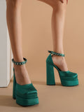 Christmas High Heel Diamond Shoes