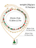 Christmas Tree Polymer Clay Necklace Set