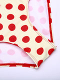 [US Warehouse] Red 1950s Polka Dots Halter Bikini Set