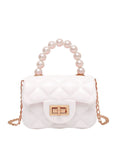 Retro Pearl Argyle Chain Strap Handbag