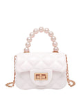 Retro Pearl Argyle Chain Strap Mini Handbag