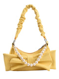 Retro Bowknot Pearl Solid Underarm Bag