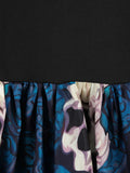 Blue 1950s Square Neck Skull Rose Dress