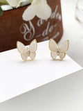 Retro Butterfly Opals Stud Earrings