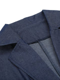 Navy Blue 1950s Tencel Denim Button Jumpsuit
