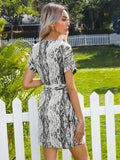 Black Knot Side Wrap A-line Dress