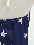 Navy 1950s Halter Stars Stripes Dress