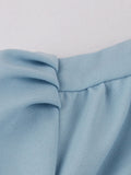 Blue 1950s Bowknot Button Dress