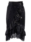 Halloween Steampunk Ruffle Gothic Skirt