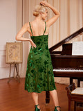 Green 1960s Floral Vintage Dress
