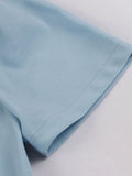 Blue 1950s Bowknot Button Dress