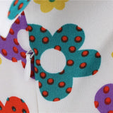 White 1950s Floral Bowknot Swing Dress