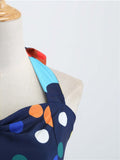 1950s Halter Polka Dot Backless Dress