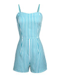 [US Warehouse] Turquoise 1950s Stripes Romper & Skirt